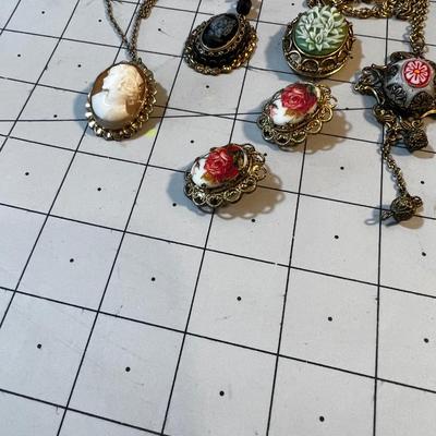 Cameo Style Pendants and Earrings