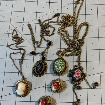 Cameo Style Pendants and Earrings