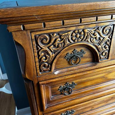 Oak Highboy Dresser Chest of Drawers , by Link-Taylor