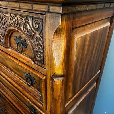 Oak Highboy Dresser Chest of Drawers , by Link-Taylor