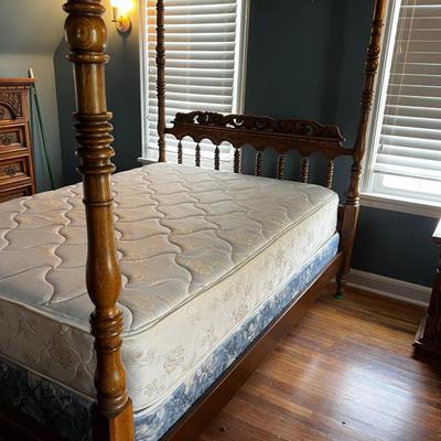 Oak 4 Poster Canopy Bed Double Full Size Link-Taylor