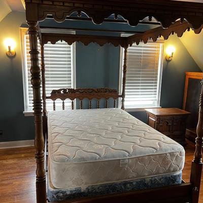 Oak 4 Poster Canopy Bed Double Full Size Link-Taylor