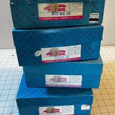 Madam Alexander Dolls (4) 8 " Tall: Heidi, Betty Blu, Curly Locks, Scarlet NEW in the box. 