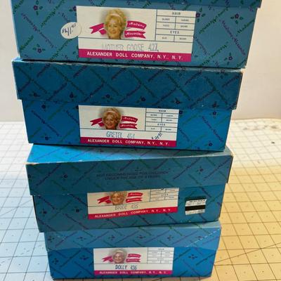 Madam Alexander Dolls (4) 7 " Tall: Bride, Gisele, Mother Goose and Dolly,  NEW in the box. 