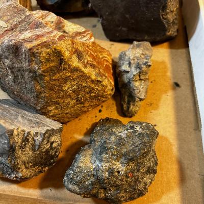 Box of Rocks; Obsidian, Petrified, Pyrite(MONEY Rock), Wonder stone. 