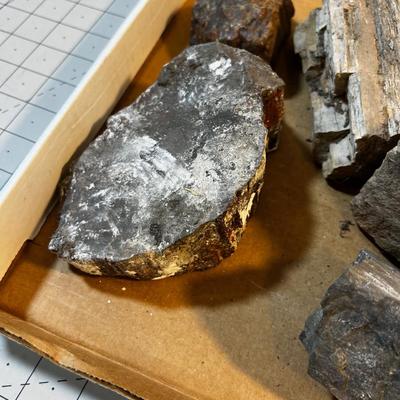 Box of Rocks; Obsidian, Petrified, Pyrite(MONEY Rock), Wonder stone. 