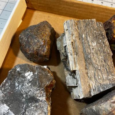 Box of Rocks; Obsidian, Petrified, Pyrite(MONEY Rock), Wonder stone. 
