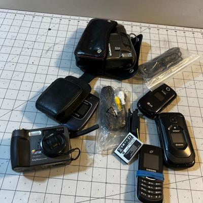Cameras and several older cell Phones 