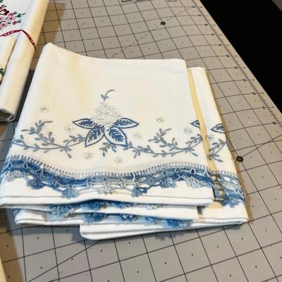 5 Hand Embroidered Pillowcase Sets