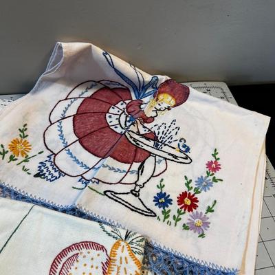 Lot of Embroidered Towels and Runners