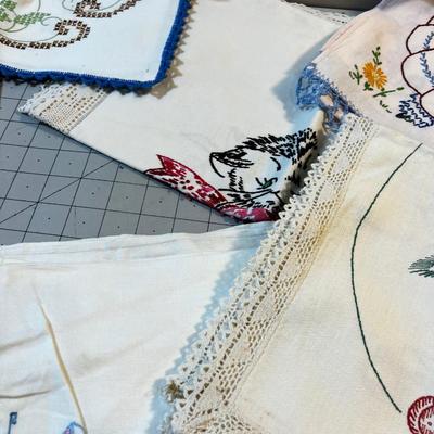 Lot of Embroidered Towels and Runners