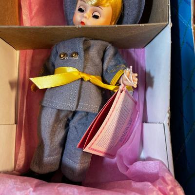 Madam Alexander Dolls (6) 6 " Tall: Rhett, Ashely, Groom, Nurse, Cheerleader and Huckleberry Finn  NEW in the box. 