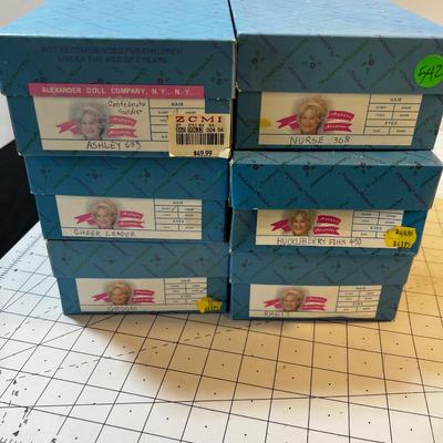 Madam Alexander Dolls (6) 6 " Tall: Rhett, Ashely, Groom, Nurse, Cheerleader and Huckleberry Finn  NEW in the box. 