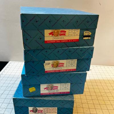 (4) Madam  Alexander Country Dolls 7": Sardinia, Yugoslavia, Romania, Demark, 