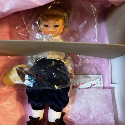 Madam Alexander Dolls (4) 7 " Tall: Tom Sawyer,  Black Forest, Mother Hubbard English Guard,   NEW in the box. 