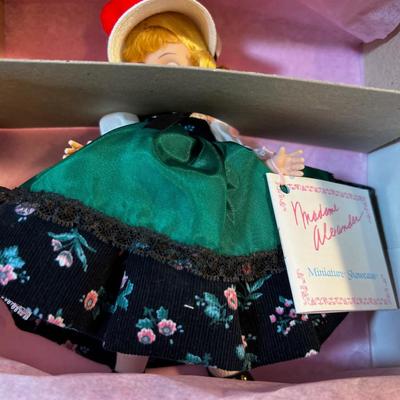 Madam Alexander Dolls (4) 7 " Tall: Tom Sawyer,  Black Forest, Mother Hubbard English Guard,   NEW in the box. 