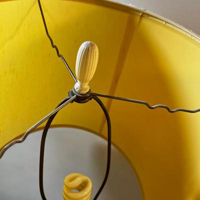 Pair of Ceramic Lamps with Green Leaf Motif