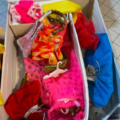 Circa 1970's 6" Barbies with Case and clothing