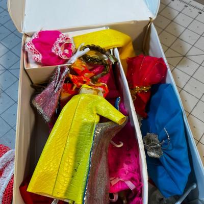 Circa 1970's 6" Barbies with Case and clothing