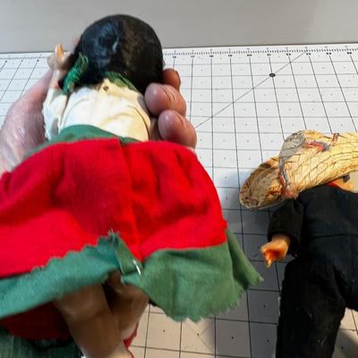 2 Mexican Dolls Boy and Girl Clay Material 