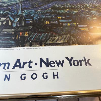 Framed Under Glass  Poster of Van Gough STARRY NIGHT