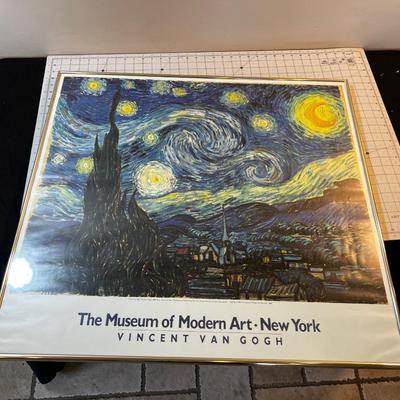 Framed Under Glass  Poster of Van Gough STARRY NIGHT