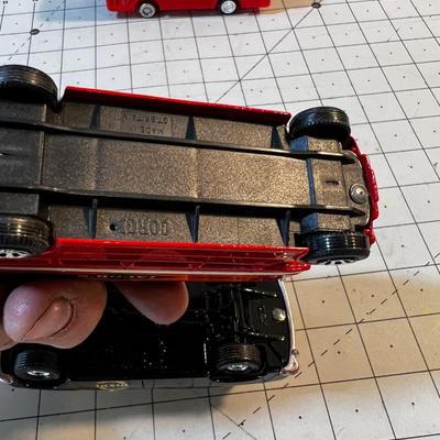 Die Cast Model Cars: a Car and 2 Buses