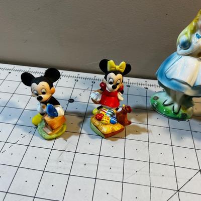 Disney Ceramic Figurines: Alice, Money etc. 