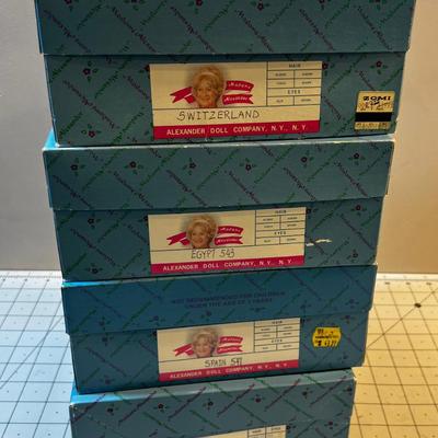 Madam Alexander Country Dolls (4) 8 " Tall: Switzerland, Spain, Egypt, Mexico (boy with large Hat) 