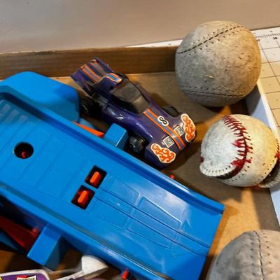 Vintage Toys: Car, Cowboy, Robot, Baseball 