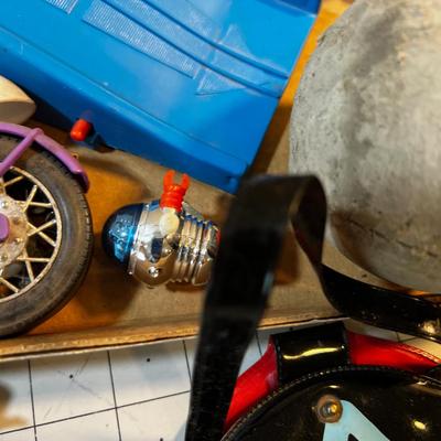 Vintage Toys: Car, Cowboy, Robot, Baseball 