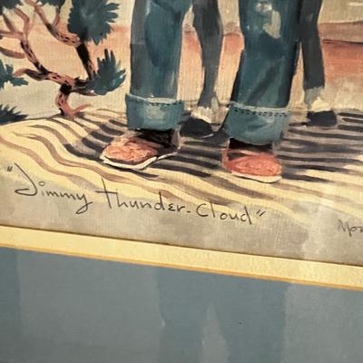 Print Jimmy Thundercloud  Native American Boy with Burrow 