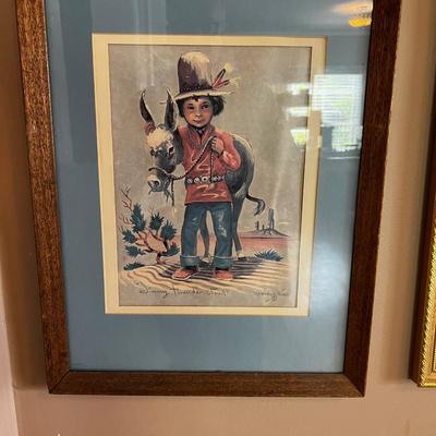 Print Jimmy Thundercloud  Native American Boy with Burrow 