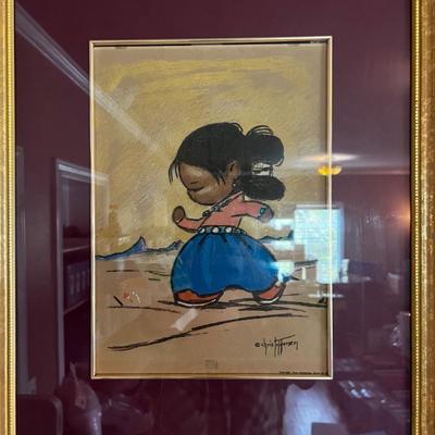 Print Little Girl Walking Native America by Gerda Christopherson