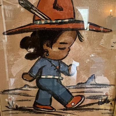 Print  Boy Walking Native American by Gerda Christopherson