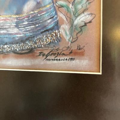 Print Girl with Flower Native American by DeGrazia 