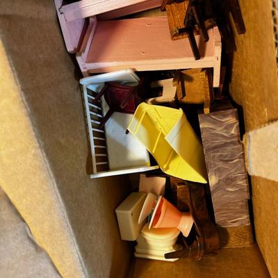 Tin Litho Doll House by Marx, Furnished 