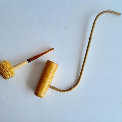 Missouri Corn Cob pipe Meerschaum and Corn Cob pipe with a long stem