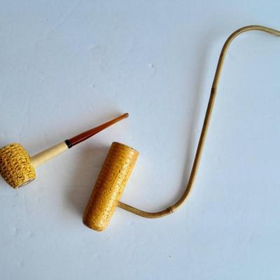 Missouri Corn Cob pipe Meerschaum and Corn Cob pipe with a long stem