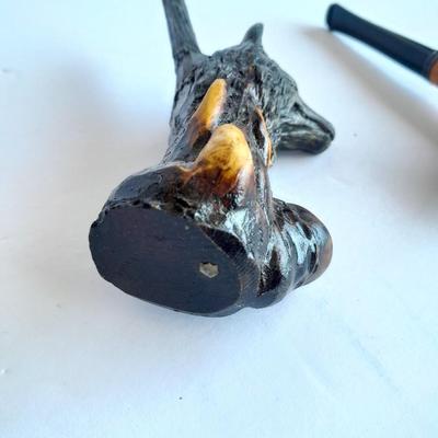 Wolf tobacco pipe and Missouri Hardwood Meerschaum wooden tobacco pipe