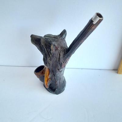Wolf tobacco pipe and Missouri Hardwood Meerschaum wooden tobacco pipe