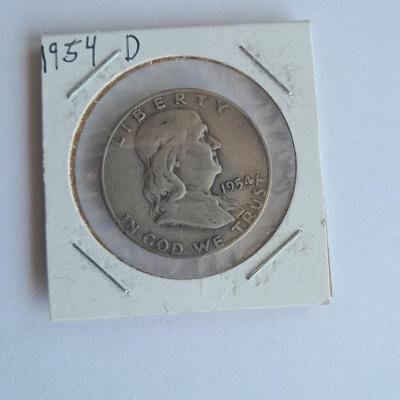 Benjamin Franklin Half Dollar coins 1953, 1954, 1957, and 1960