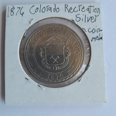 1876 Colorado Recreation Silver coin / Medal