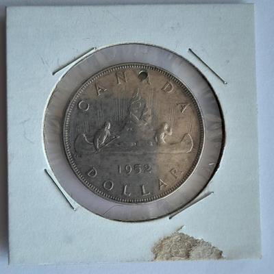 1952 Silver Canada Dollar and 1921 R. Italia Flying Victory Silver coin