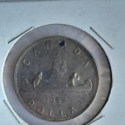 1952 Silver Canada Dollar and 1921 R. Italia Flying Victory Silver coin