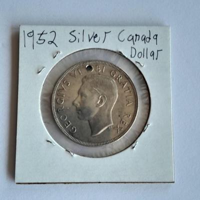 1952 Silver Canada Dollar and 1921 R. Italia Flying Victory Silver coin