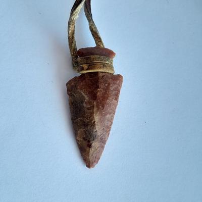 Limited Edition Red tail hawk with arrowhead, and a faux knife on an antler