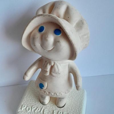 Vintage Set Poppin Fresh and Poppie Fresh Pillsbury Dough People with Stands