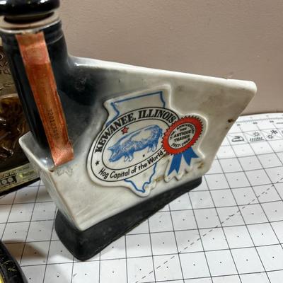 COLLECTIBLE Whiskey Bottles by Jim Beam: Cowboy, Laramie, Antique Trader & Pony Express