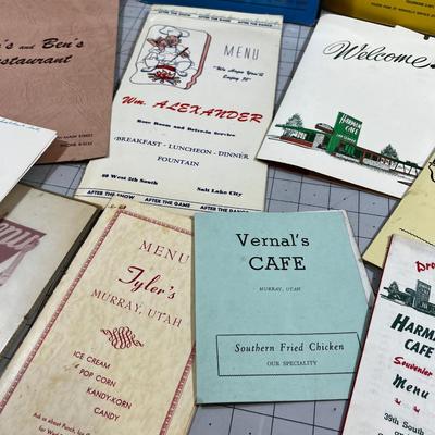 GREAT Collection of Salt Lake City Menus Circa 1950's 